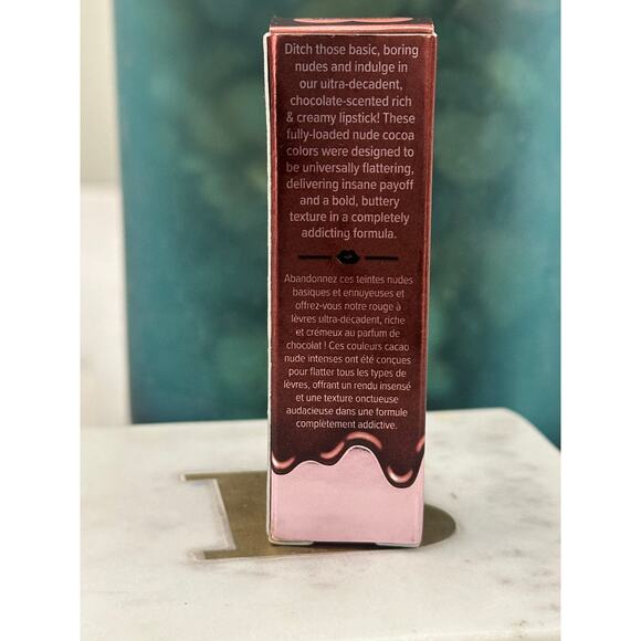 Too Faced NIB Cocoa Bold Cream Lipstick Demi Matte 0.11 Oz Buttercream - Picture 6 of 6